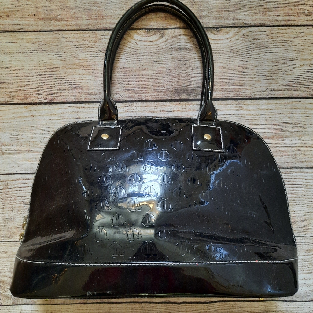 Queen Latifah Faux Patent Leather Purse